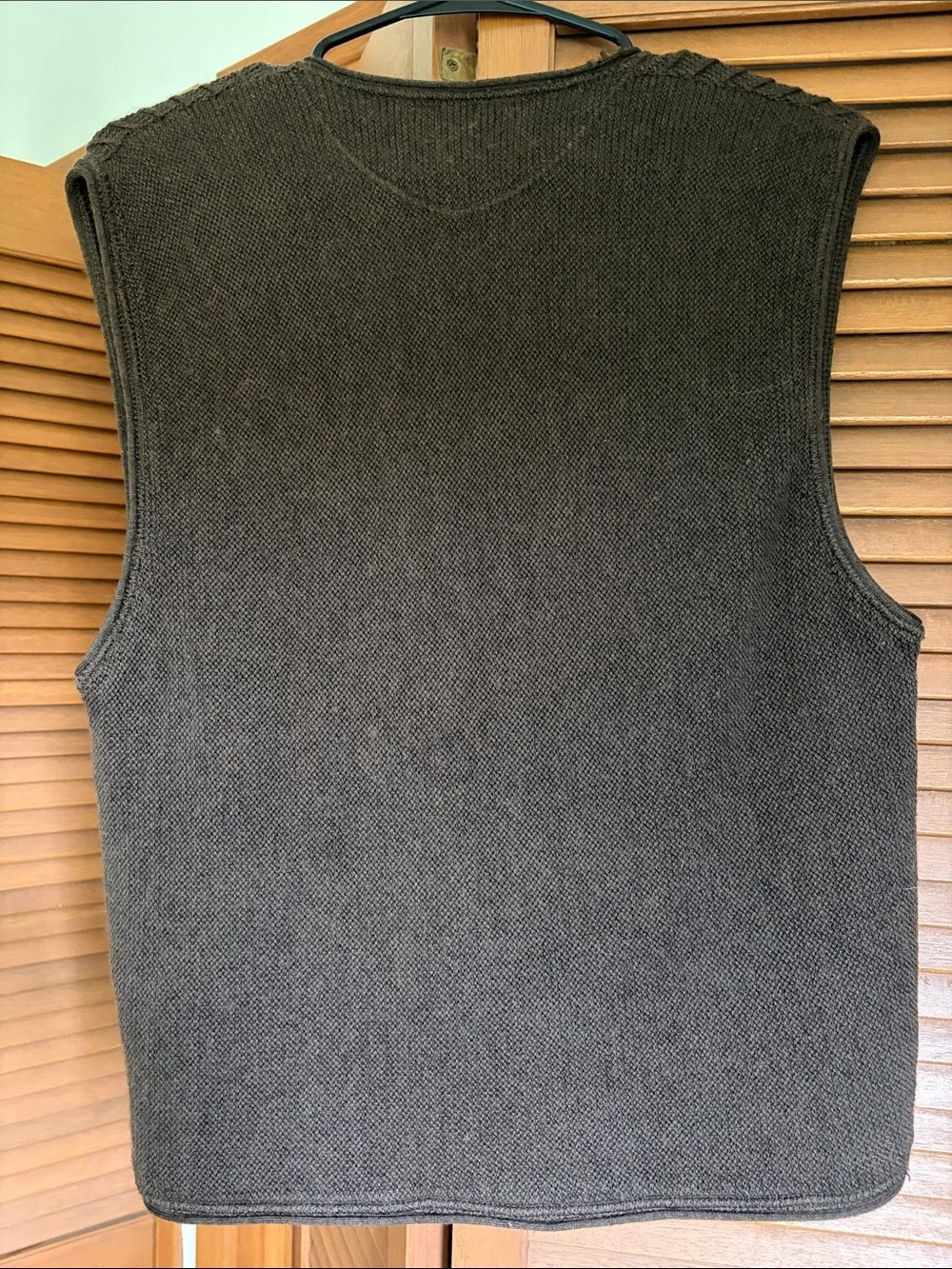 Barneys New York Dark Brown Ribbed Button Cardigan Vest